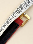 Cintura rossa in tessuto Jaquard con fibbia logo dorata “Fendi”