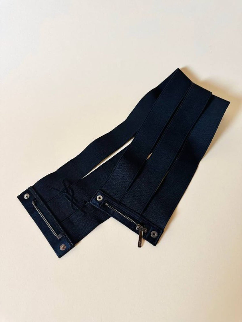 Cintura/stringi vita nera a fasce elastiche “Yves Saint Laurent”