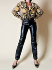 Pantalone a cinque tasche in pelle nera “Carla Falleri”