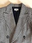 Blazer doppiopetto Mani by Giorgio Armani in lana fantasia pied de poule beige e nera