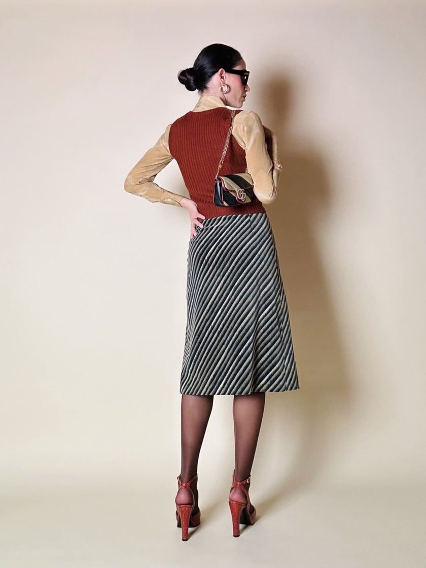 Sandali Sergio Rossi in pelle stampa coccodrillo color ruggine