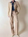 Giacca sahariana Yves Saint Laurent in lino mélange honey beige