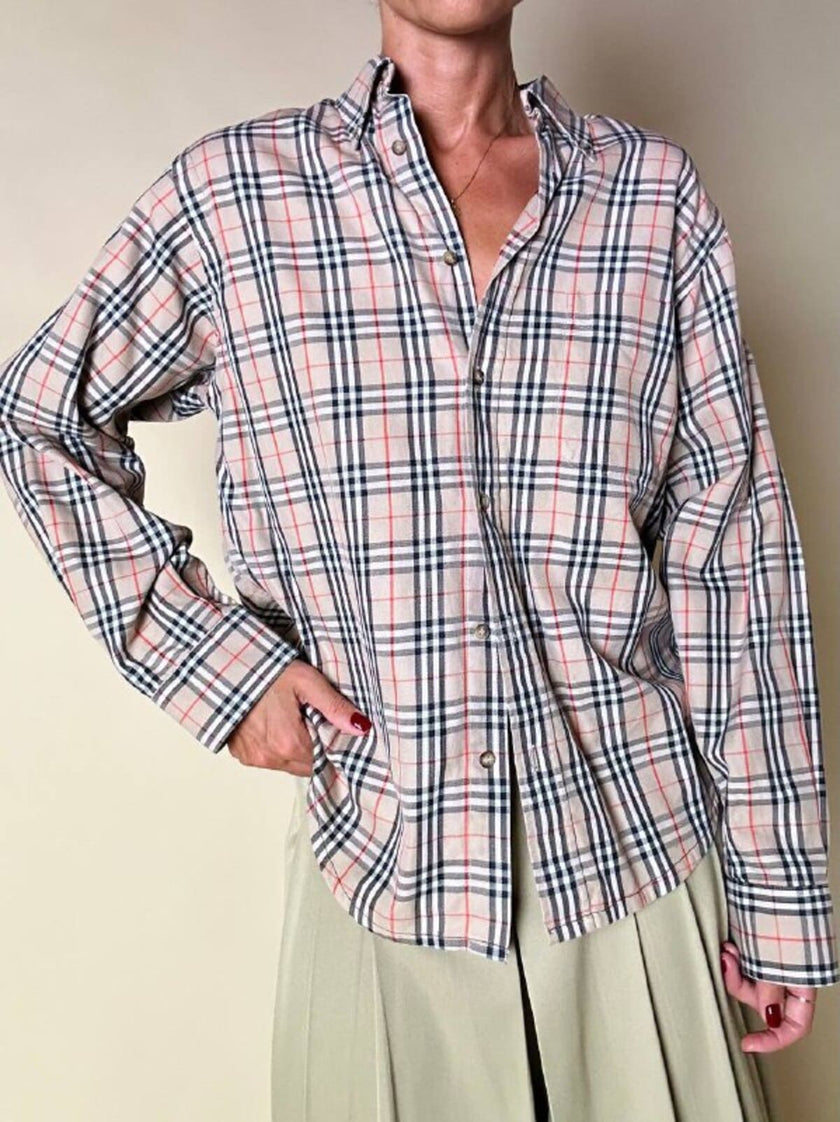 Camicia in cotone fantasia tartan “Burberrys”
