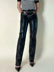 Pantalone vintage Gucci modello a sigaretta in pelle nera