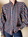 Vintage Yves Saint Laurent Hemd aus Baumwolle mit buntem Mikro-Muster