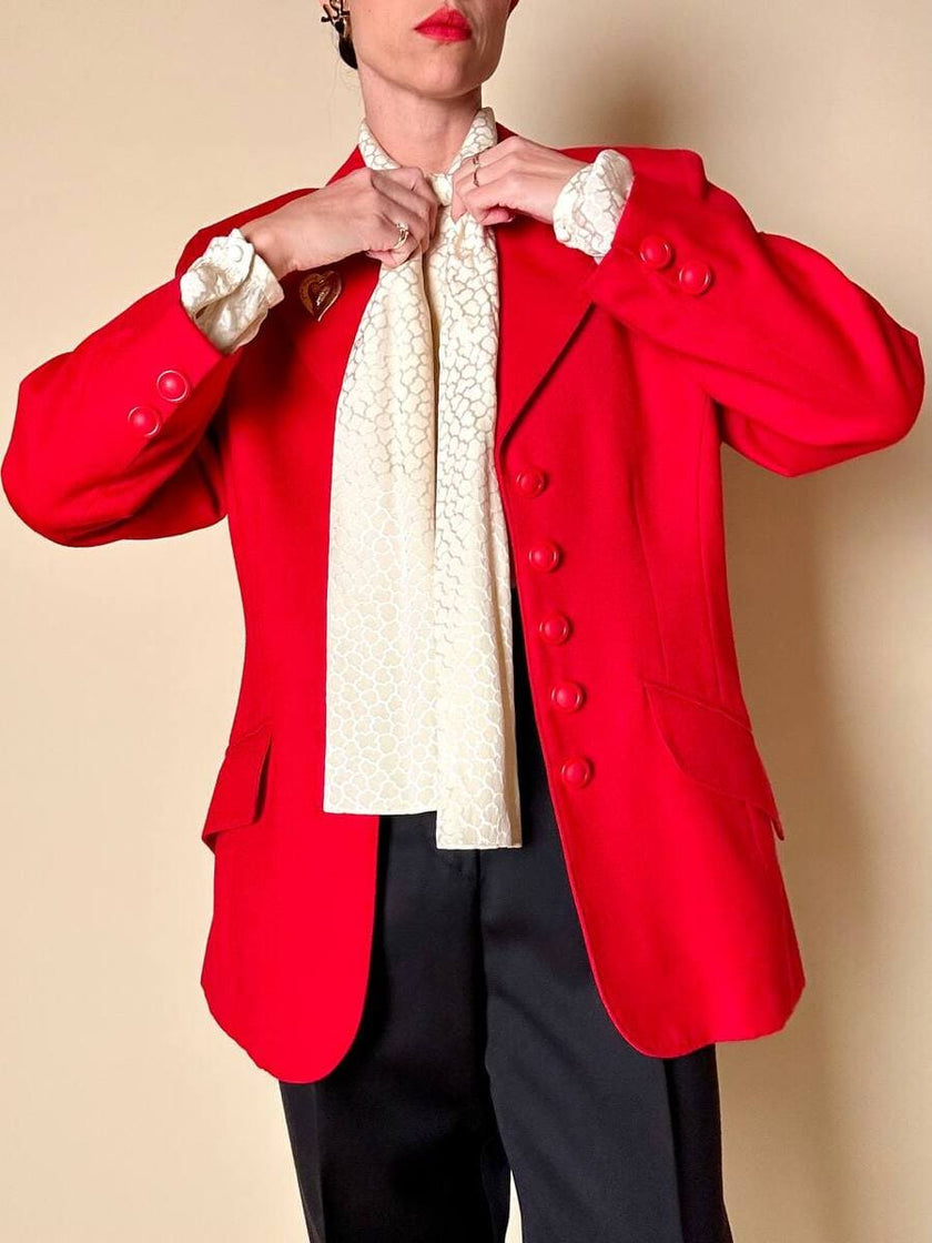 Blazer rosso in pura lana vergine