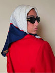 Foulard in seta bianco rosso e blu “Yves Saint Laurent”