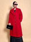 Cappotto in drap di lana rosso vivo