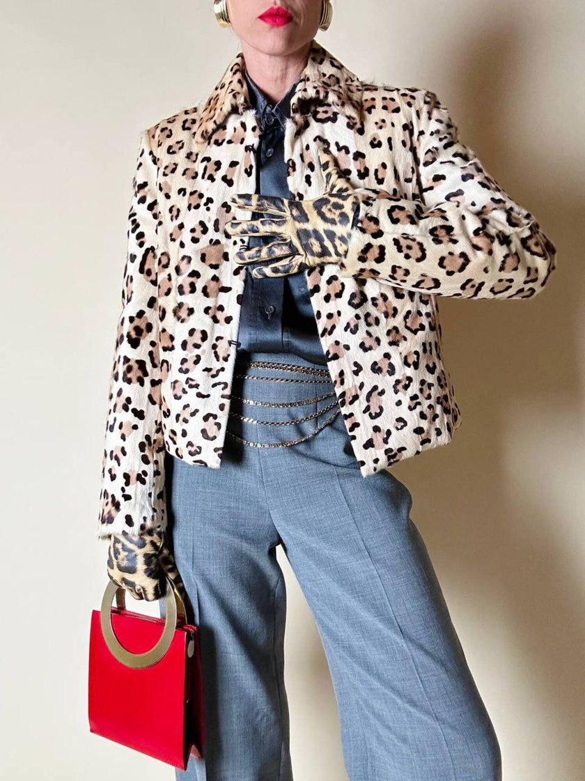 Giacca in cavallino leopardato “Iceberg”