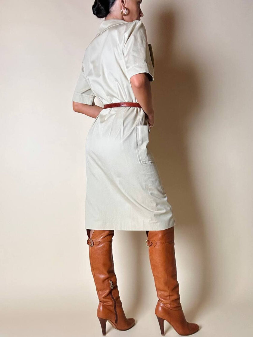 Chemisier Yves Saint Laurent in cotone beige