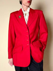 Blazer rosso in pura lana vergine