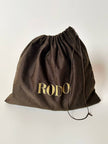 Borsa bandoulière vintage Rodo in midollino bronzo con chiusura gioiello