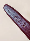 Cintura vintage Yves Saint Laurent double face blu navy e bordeaux con fibbia smaltata con logo YSL