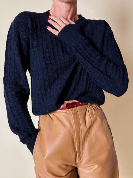 Maglioncino operato blu notte “Yves Saint Laurent”
