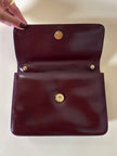 Fendissime handbag in burgundy brushed leather with gold chain jewel handle and detachable shoulder strap