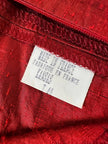 Tailleur pantalone rosso in shantung di seta grezza