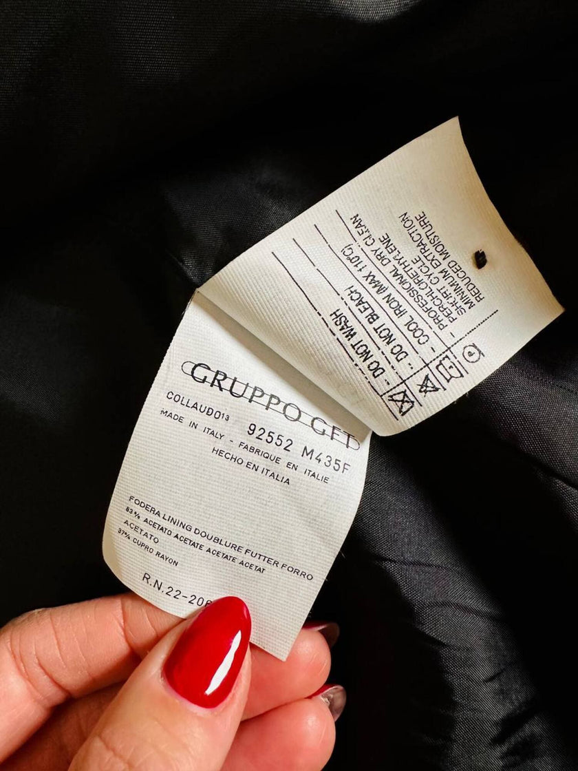 Blazer nero a righe in tessuto lucido “State off Claude Montana”