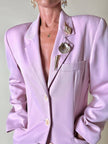Blazer in rasato di lana merinos super fine rosa “Swish”