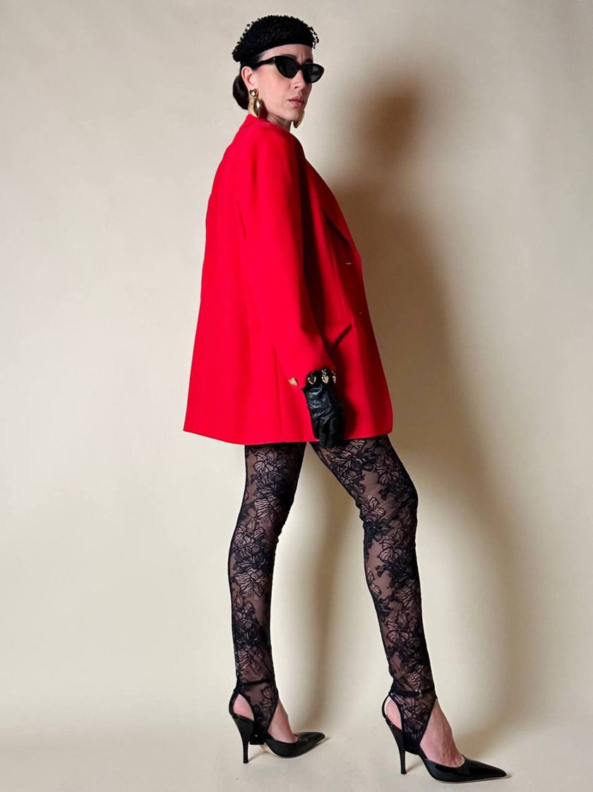 Jumpsuit con staffe in pizzo nero “La Perla”