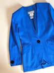 Blazer vintage Yves Saint Laurent in lana blu cobalto