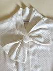 Camicia vintage con maxi fiocco in tessuto jacquard bianco Evan Picone