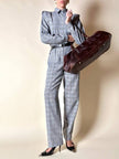 Jumpsuit vintage Sarabang de lana príncipe de Gales con cinturón a juego