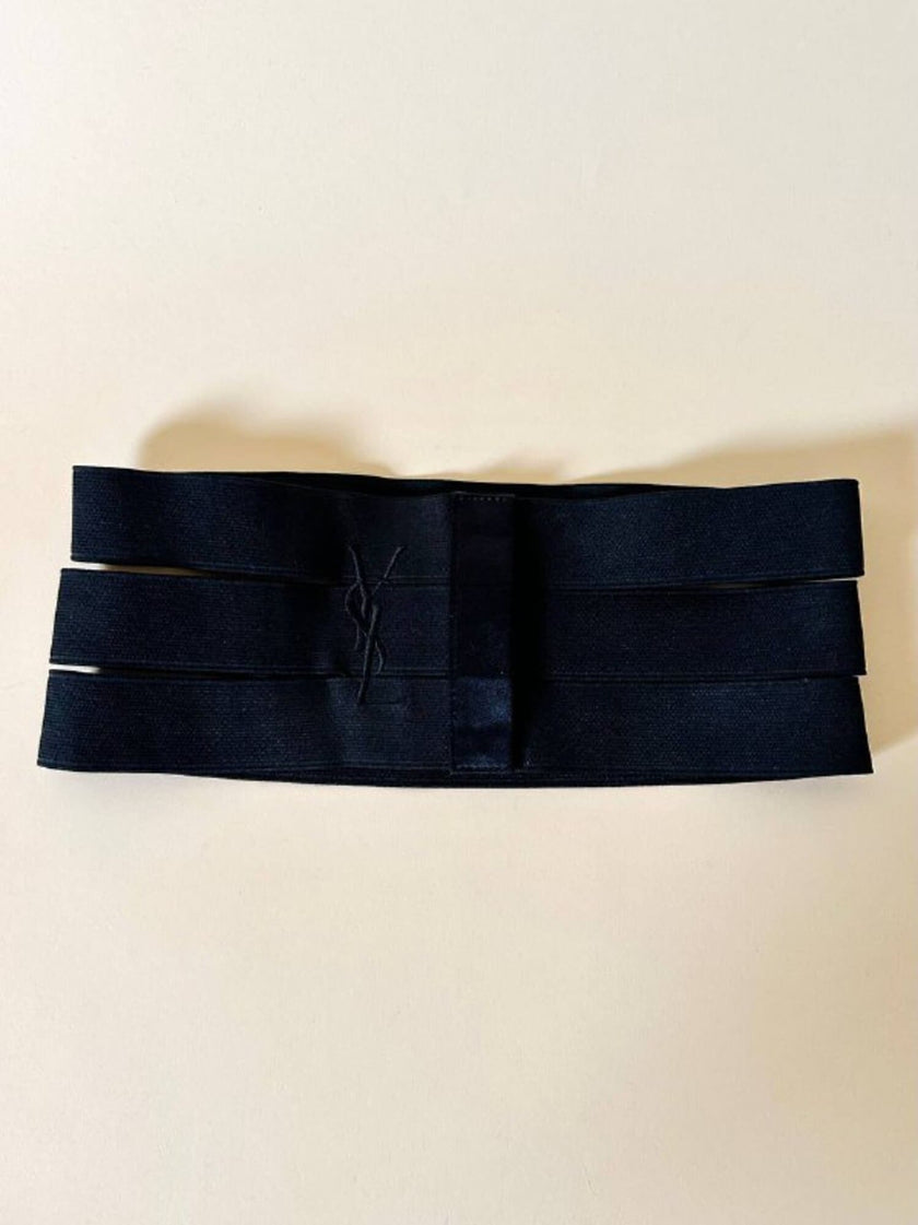 Cintura/stringi vita nera a fasce elastiche “Yves Saint Laurent”