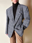 Blazer vintage Gianni Versace in lana jacquard fantasia principe di Galles
