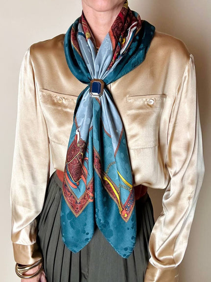Foulard Gucci in seta jacquard fantasia sella