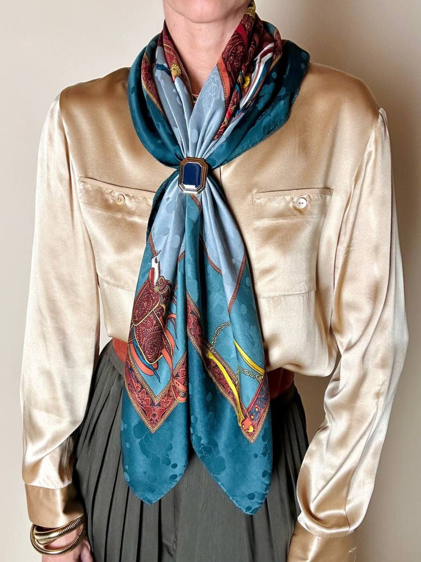 Foulard Gucci in seta jacquard fantasia sella