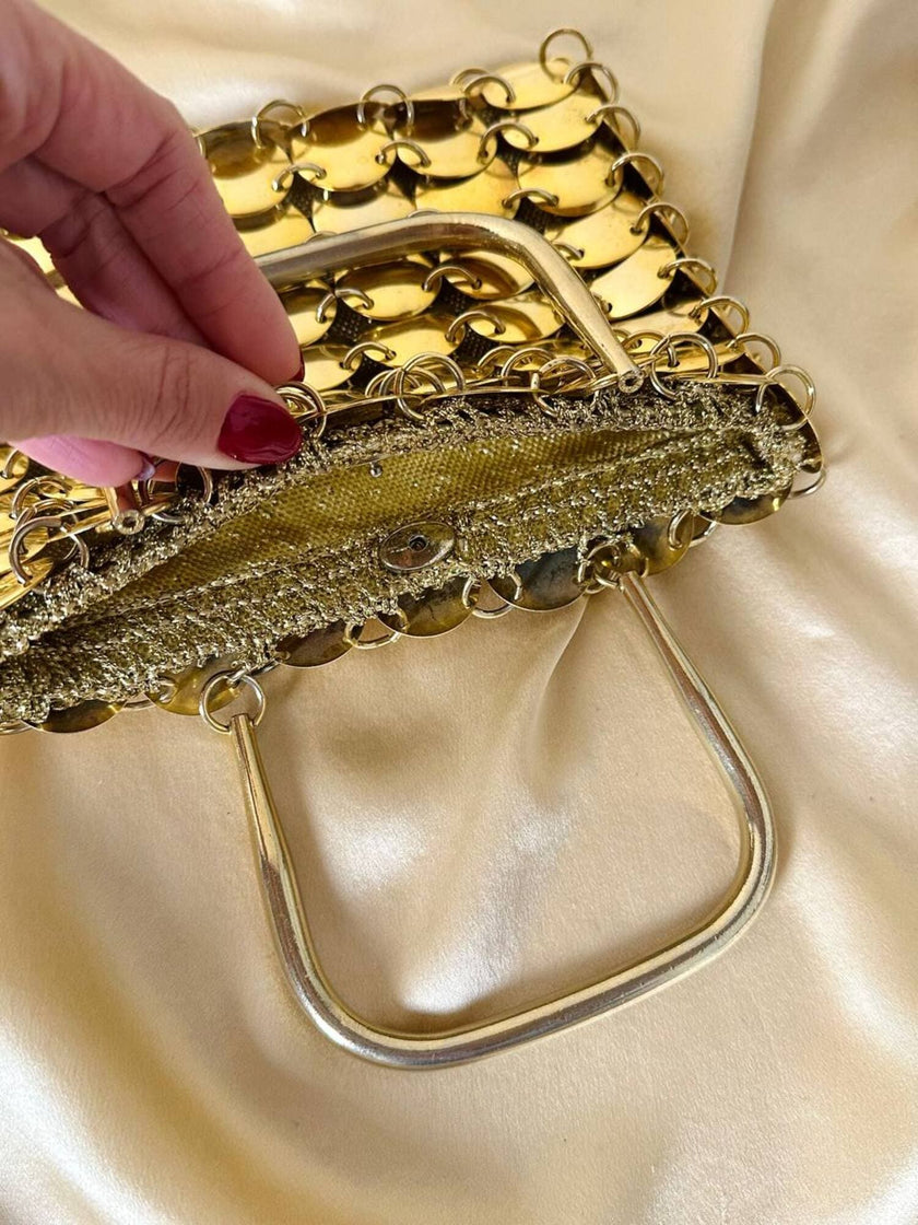 Mini bag gioiello a medaglie dorate