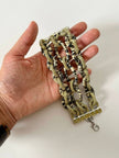 Bracciale KMO Paris multichain in metallo argento whips e glitter oro
