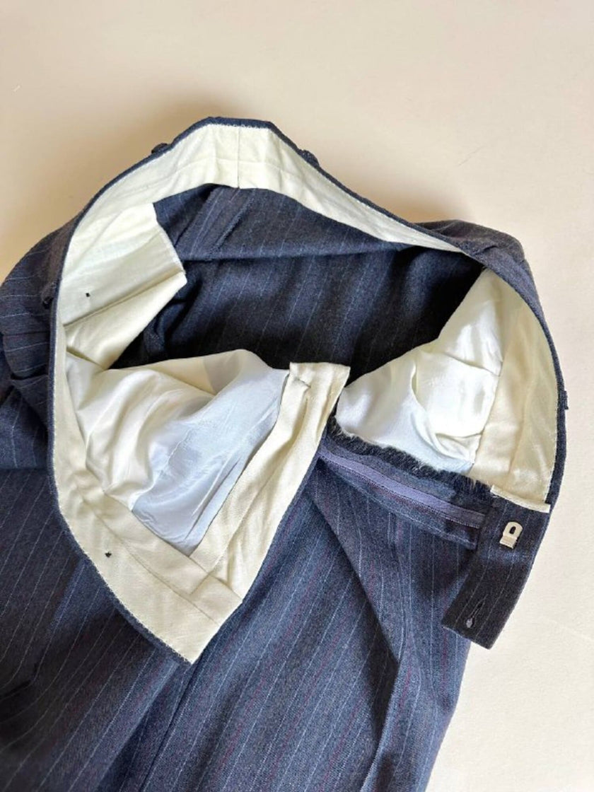 Tailleur gessato in lana grigio antracite “Yves Saint Laurent”