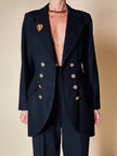 Blazer doppiopetto nero con bottoni dorati “Guaranteed”