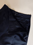 Pantalone vintage Gucci modello a vita alta con piega in seta nera
