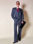 Tailleur gessato in lana grigio antracite “Yves Saint Laurent”