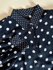 Completo oversize nero a pois bianchi in Cupro “Divina”