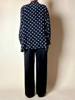 Completo oversize nero a pois bianchi in Cupro “Divina”