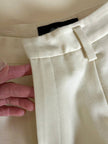 Pantalon vintage en laine et cachemire crème Ellen Tracy