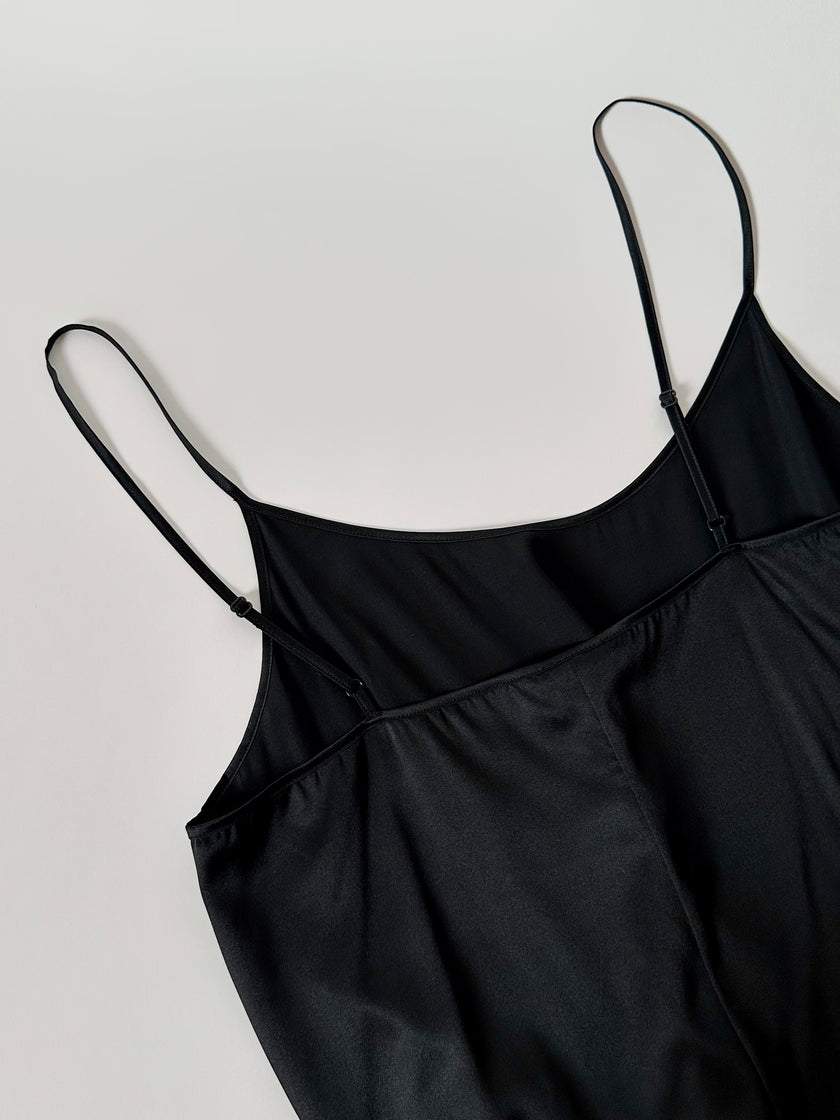 Slip dress Oscalito nero in raso di seta
