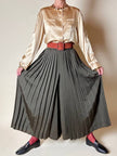 Gonna pantalone plissé Max Mara in satin verde stagno