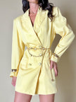 Blazer dress in rasato di lana giallo pastello
