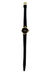 Gucci 4500 Quarzuhr mit goldenem Zifferblatt und schwarzem Lederarmband in Krokodillederoptik
