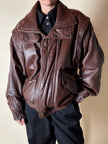 Bomber vintage stile aviator in pelle marrone Stenley