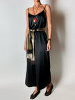 Slip dress Oscalito nero in raso di seta
