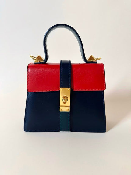 Mini bag modello Kelly in pelle multicolor Umberto Firenze