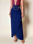 Gonna Yves Saint Laurent modello lungo a portafoglio blu oltremare