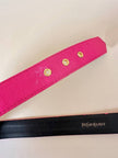 Cintura in gros grain fucsia con fibbia logata color oro “Yves Saint Laurent”