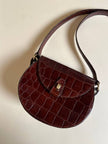 Bandoulière in pelle stampa coccodrillo color cognac “Andrea Mabiani”