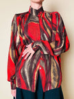 Camicia in seta Jaquard multicolor
